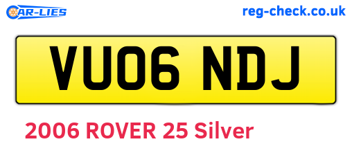 VU06NDJ are the vehicle registration plates.