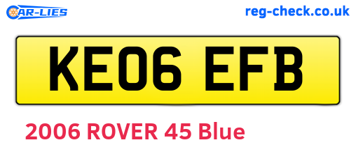 KE06EFB are the vehicle registration plates.