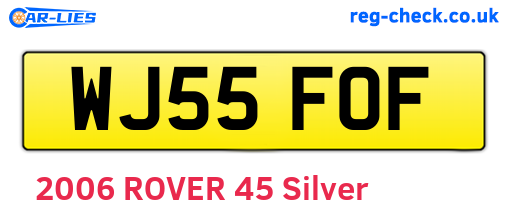 WJ55FOF are the vehicle registration plates.