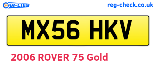 MX56HKV are the vehicle registration plates.