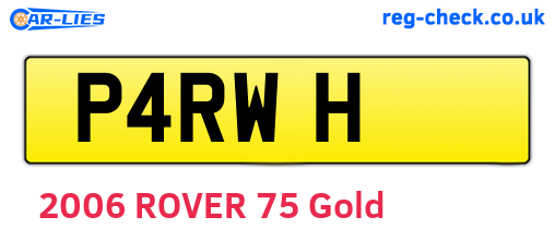 P4RWH are the vehicle registration plates.