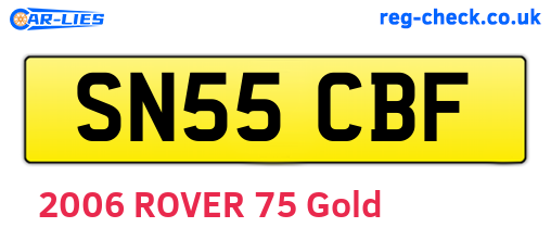 SN55CBF are the vehicle registration plates.