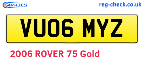 VU06MYZ are the vehicle registration plates.