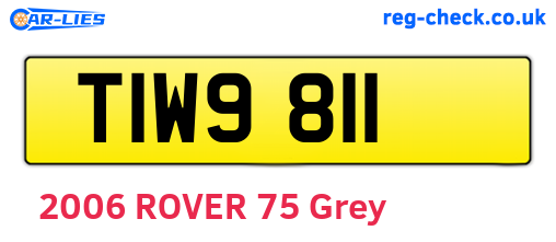TIW9811 are the vehicle registration plates.