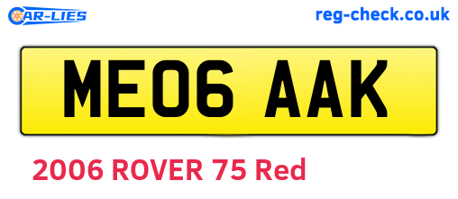 ME06AAK are the vehicle registration plates.