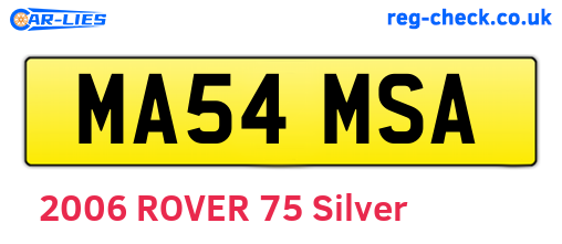 MA54MSA are the vehicle registration plates.