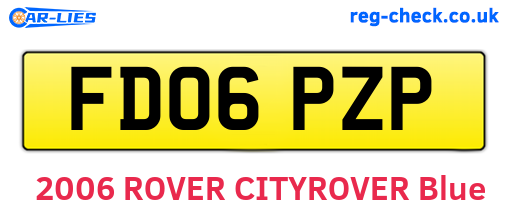 FD06PZP are the vehicle registration plates.