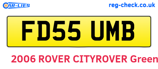 FD55UMB are the vehicle registration plates.