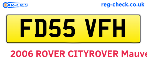 FD55VFH are the vehicle registration plates.