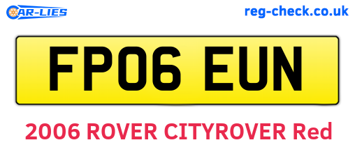 FP06EUN are the vehicle registration plates.