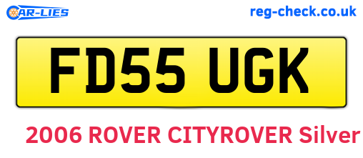 FD55UGK are the vehicle registration plates.