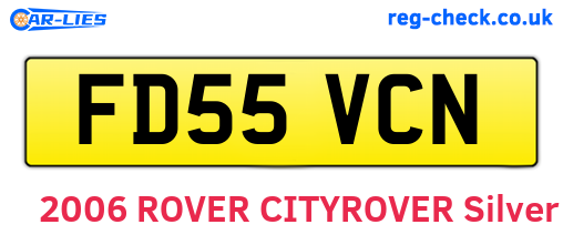 FD55VCN are the vehicle registration plates.