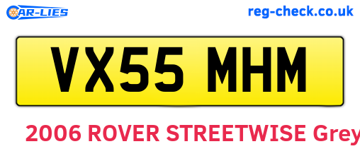 VX55MHM are the vehicle registration plates.
