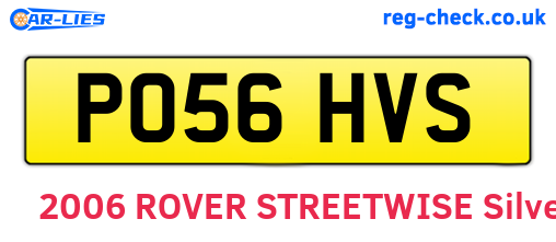 PO56HVS are the vehicle registration plates.