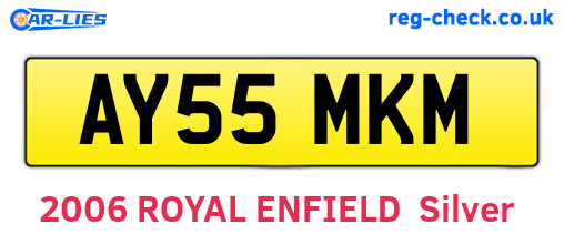 AY55MKM are the vehicle registration plates.