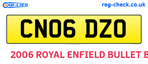 CN06DZO are the vehicle registration plates.