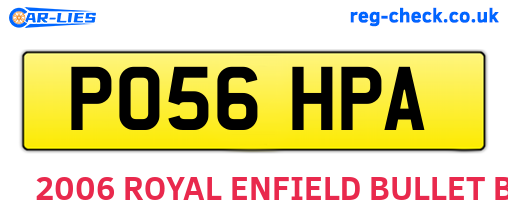 PO56HPA are the vehicle registration plates.