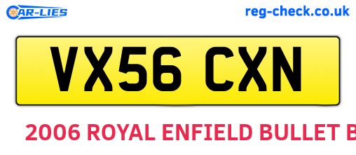 VX56CXN are the vehicle registration plates.
