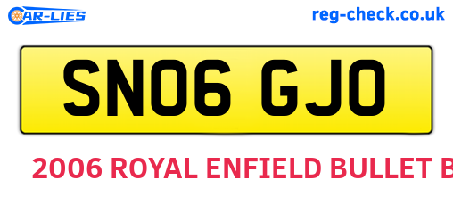 SN06GJO are the vehicle registration plates.