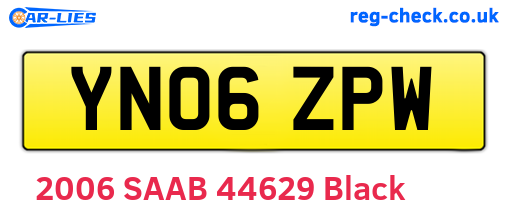 YN06ZPW are the vehicle registration plates.