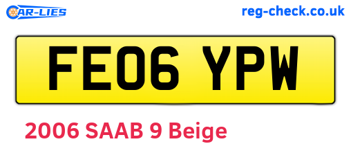 FE06YPW are the vehicle registration plates.