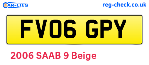 FV06GPY are the vehicle registration plates.