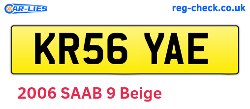 KR56YAE are the vehicle registration plates.