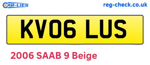 KV06LUS are the vehicle registration plates.