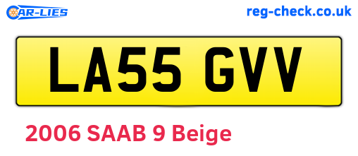 LA55GVV are the vehicle registration plates.