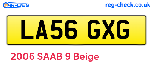 LA56GXG are the vehicle registration plates.