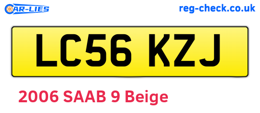 LC56KZJ are the vehicle registration plates.