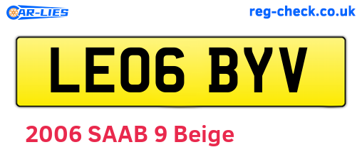 LE06BYV are the vehicle registration plates.