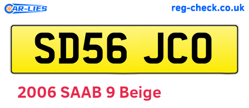 SD56JCO are the vehicle registration plates.