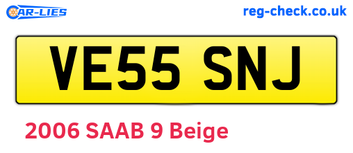 VE55SNJ are the vehicle registration plates.