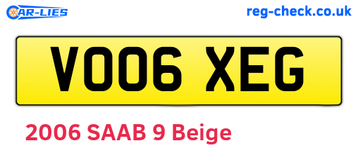VO06XEG are the vehicle registration plates.