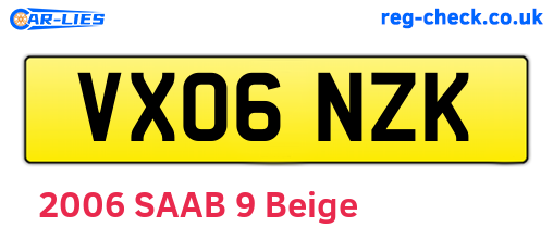 VX06NZK are the vehicle registration plates.