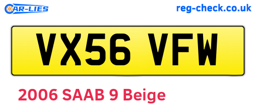 VX56VFW are the vehicle registration plates.