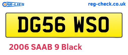 DG56WSO are the vehicle registration plates.