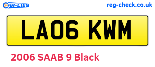 LA06KWM are the vehicle registration plates.