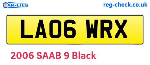 LA06WRX are the vehicle registration plates.