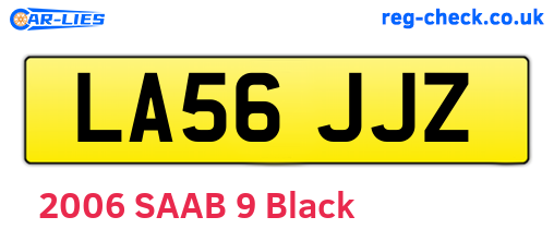 LA56JJZ are the vehicle registration plates.
