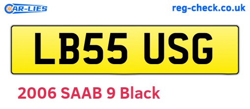 LB55USG are the vehicle registration plates.