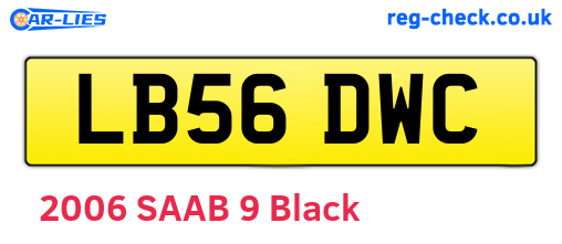 LB56DWC are the vehicle registration plates.
