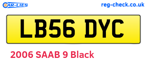 LB56DYC are the vehicle registration plates.