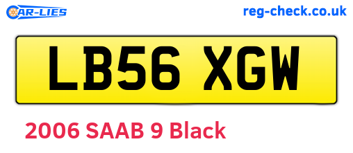 LB56XGW are the vehicle registration plates.