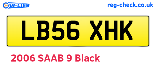 LB56XHK are the vehicle registration plates.