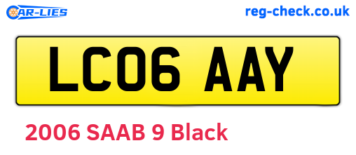 LC06AAY are the vehicle registration plates.