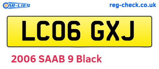 LC06GXJ are the vehicle registration plates.