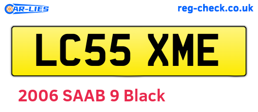 LC55XME are the vehicle registration plates.