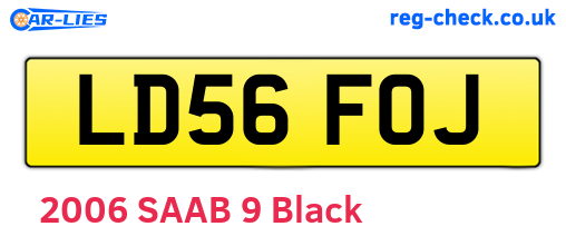 LD56FOJ are the vehicle registration plates.